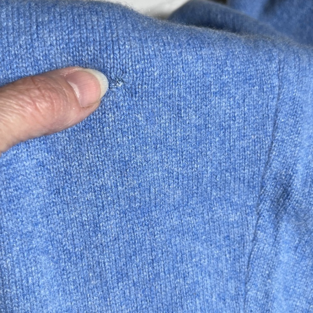 Luxury‎ Cashmere V Neck Sweater Blue Daniel Cremieux Men's L - Picture 5 of 8